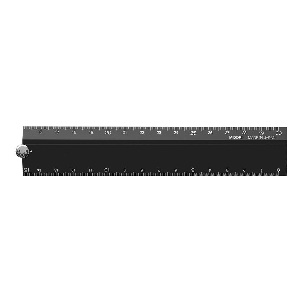 30cm Black Aluminium Ruler