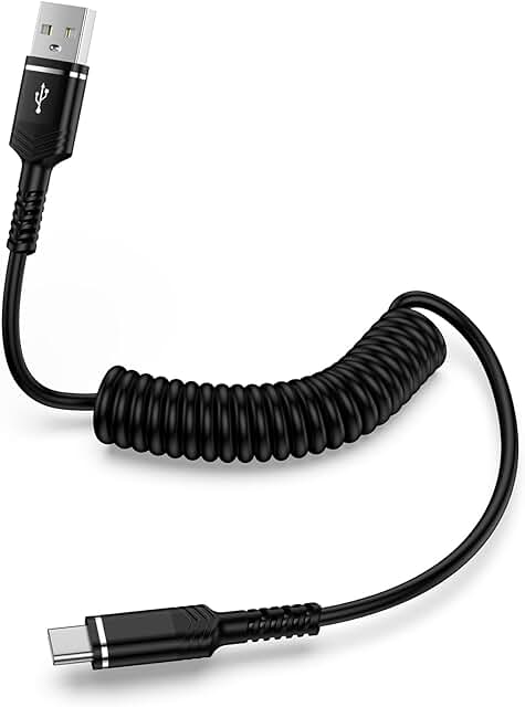 3FT Coiled USB to USB C Cable for Fast Charging