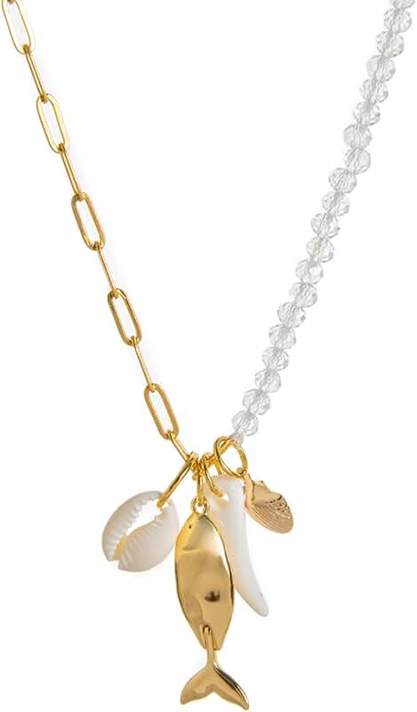 Gold Charm Necklace with Star Moon and Horse Pendants