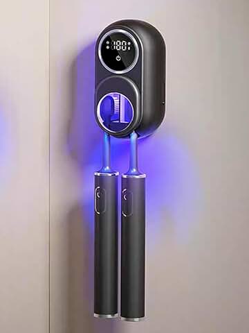 Toothbrush Cleaner and Holder with LED Screen