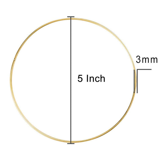 Golden Floral Dream Catcher Rings Set of 12 5 Inches