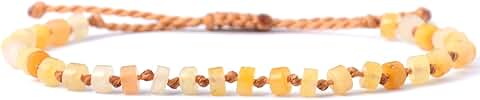 Handmade Natural Cylinder Gemstone Bead Bracelet