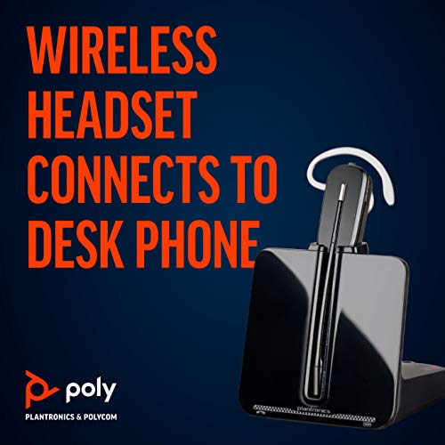 '- CS540 Wireless DECT Headset (Poly) - Single Ear (Mono) Convertible (3 wearing styles) - Connects to Desk Phone - Noise Canceling Microphone