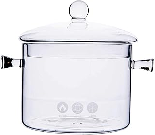 Small 1.5L Heat-Resistant Glass Pot with Lid