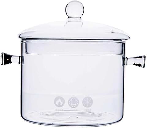 Small 1.5L Heat-Resistant Glass Pot with Lid