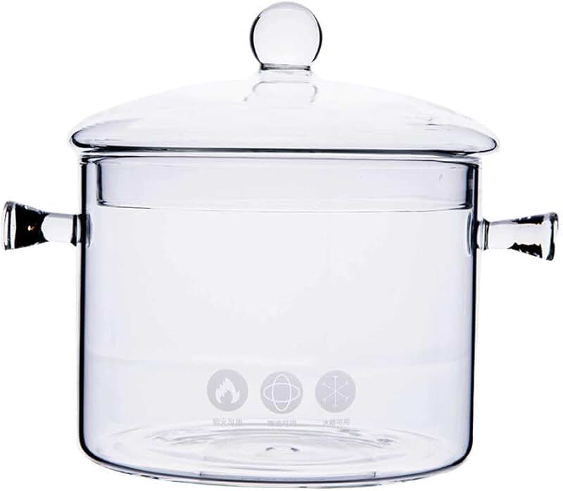Small 1.5L Heat-Resistant Glass Pot with Lid