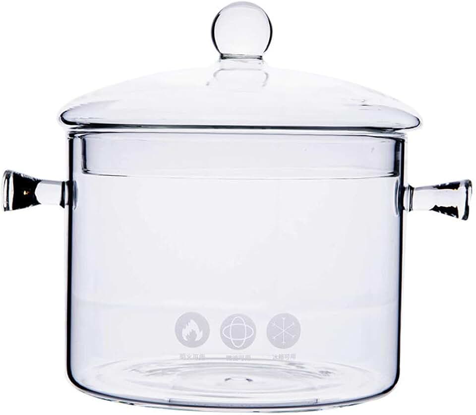 Small 1.5L Heat-Resistant Glass Pot with Lid
