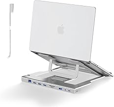 Adjustable Aluminum Laptop Stand with Docking Station