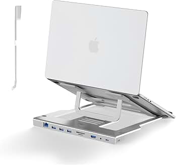 Adjustable Aluminum Laptop Stand with Docking Station