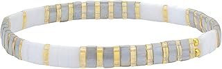 Flat Beaded Stretch Bracelet for Women in Boho Style