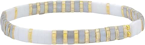 Flat Beaded Stretch Bracelet for Women in Boho Style