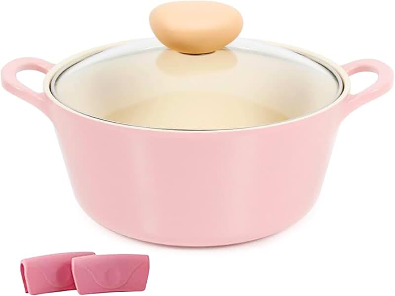Stainless Steel Cookware Set with Nonstick Skillet and Soup Pot