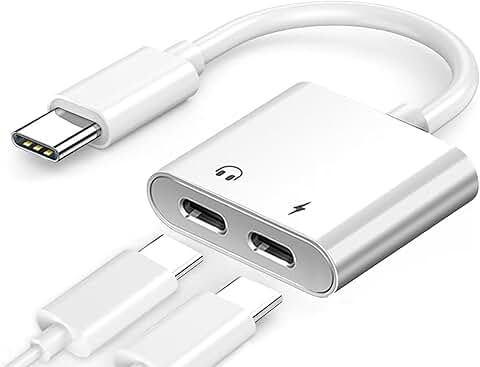 USB C Headphone Adapter with Charging Port