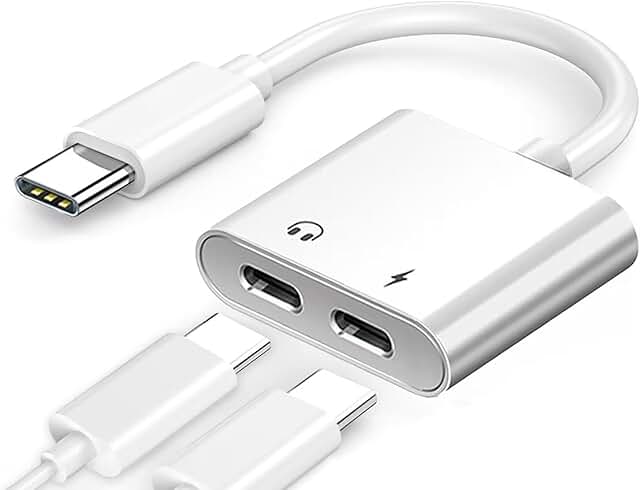 USB C Headphone Adapter with Charging Port