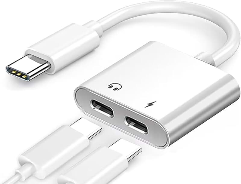USB C Headphone Adapter with Charging Port