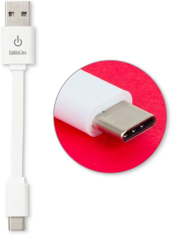 USB Type-C to USB Type-A Charging Cable in White