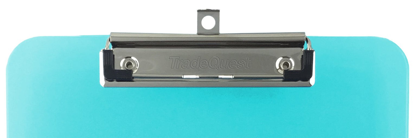 Pack of 6 turquoise letter-size plastic clipboards