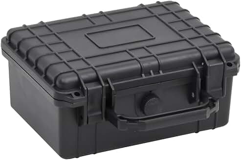 Black portable flight case for cameras and optics
