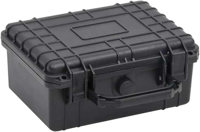 Black portable flight case for cameras and optics
