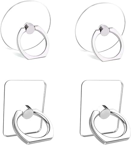 4-Pack Universal Phone Ring Holders with 360° Rotation