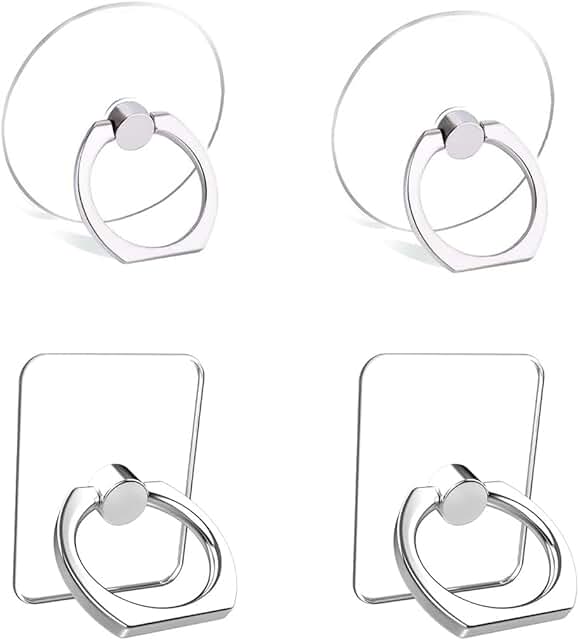 4-Pack Universal Phone Ring Holders with 360° Rotation