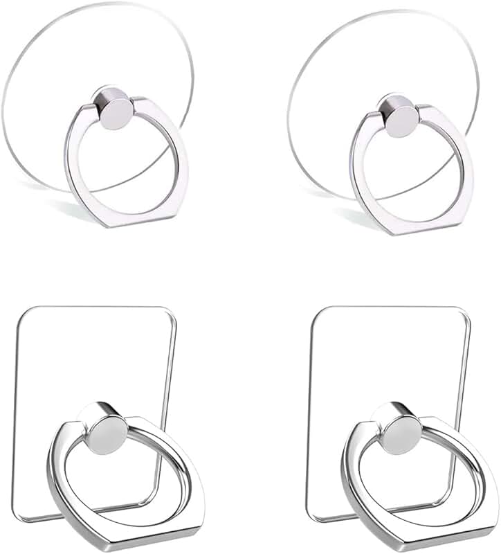 4-Pack Universal Phone Ring Holders with 360° Rotation