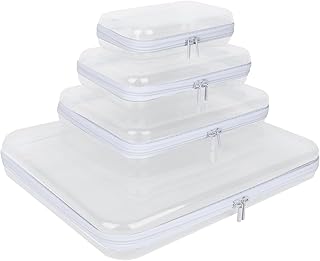 Four Clear Hard Shell Zippered Storage Cases