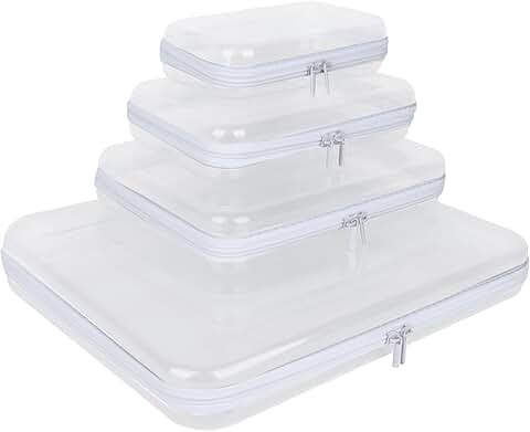 Four Clear Hard Shell Zippered Storage Cases