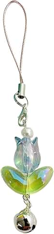 Cute Tulip Flower Bell Pendant Keychain and Lanyard