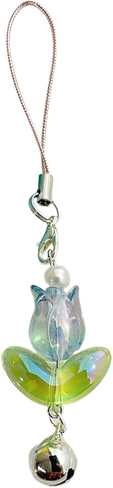 Cute Tulip Flower Bell Pendant Keychain and Lanyard