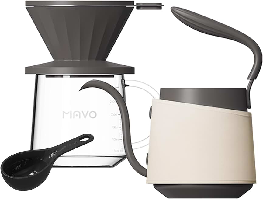 Pour Over Coffee Maker Set with Kettle and Glass Server