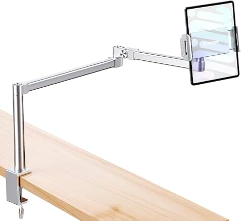 Adjustable Aluminum iPad and Tablet Stand for Desk and Bed
