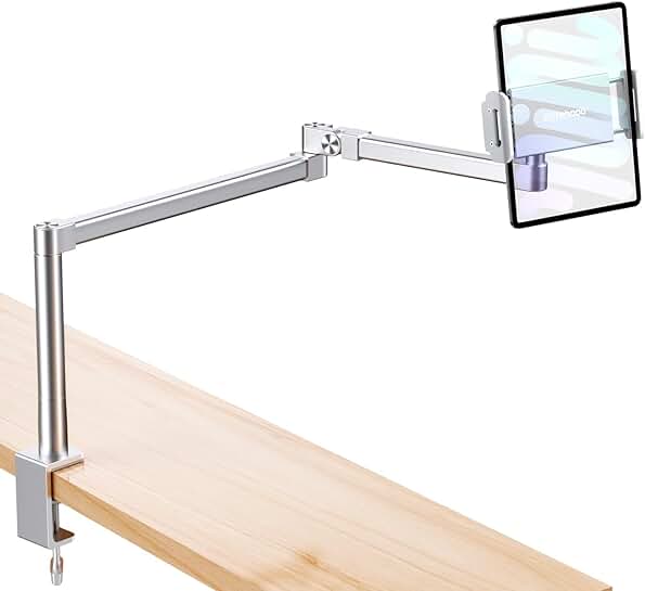 Adjustable Aluminum iPad and Tablet Stand for Desk and Bed