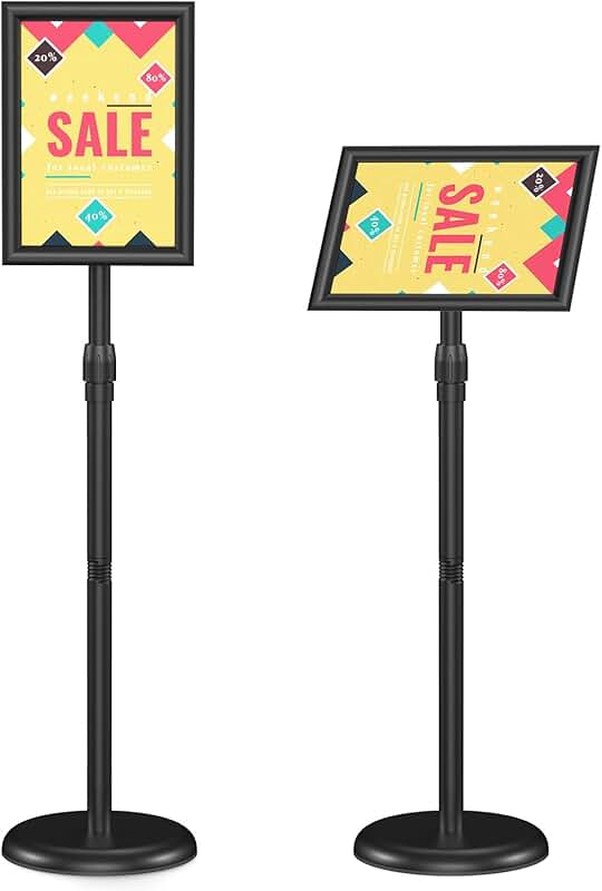 Adjustable 8.5x11 Sign Holder Stand for Display