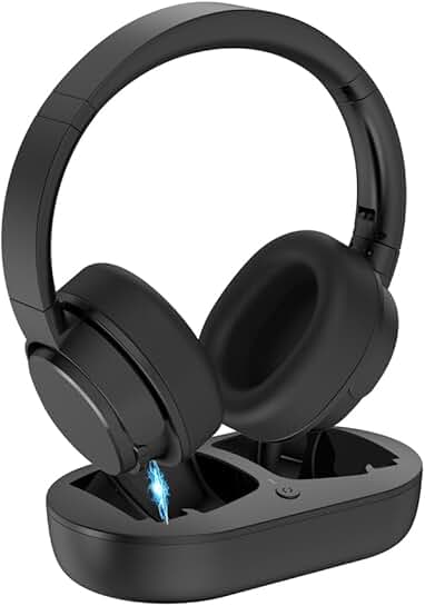 Wireless TV Headphones with Charging Base for Seniors
