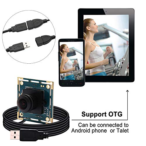 8mp USB Camera Module Fisheye Webcam Board Module,2448p USB Web Cam Module with IMX179 Image Sensor,Computer Desktop Compact Mini Webcamera Module for Windows,Linux,Mac,Raspberry Pi