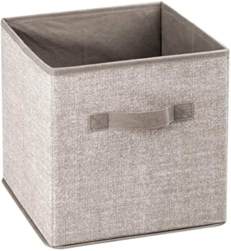 Small Fabric Collapsible Storage Bin with Handle, 8 Pack
