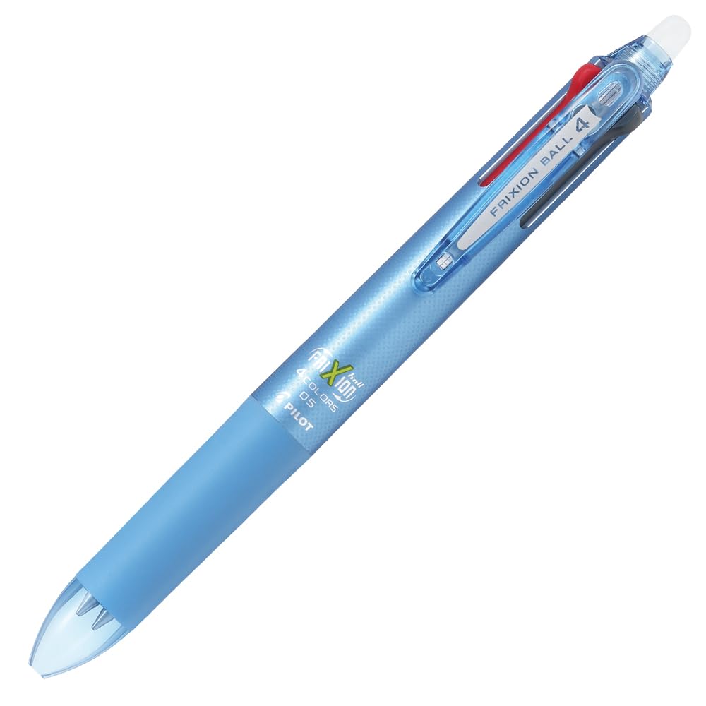 Four-color ballpoint pen with light blue body
