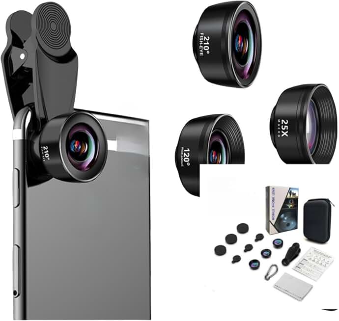 3-in-1 Phone Camera Lens Kit with Fisheye, Wide, and Macro
