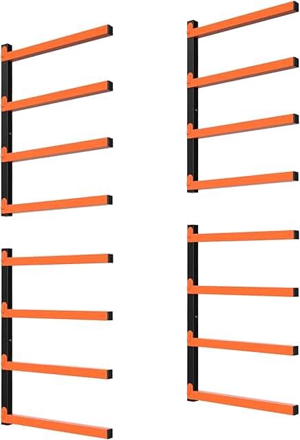 8-Level Wall-Mounted Wood Storage Rack