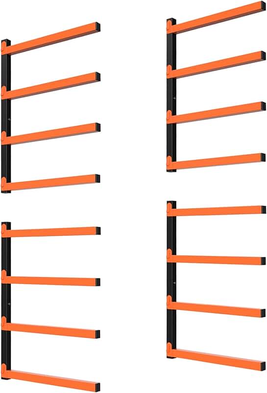 8-Level Wall-Mounted Wood Storage Rack