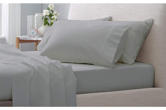 Soft Finish Long Staple 100% 800 Thread Count 76"X80" King Size Sheet Set 4-Piece 12" Inch Deep Pocket Fitted Sheet Silver Gray Solid