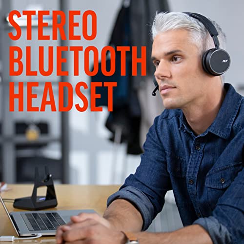 '- Voyager 4220 UC USB-A with Charge Stand (Poly) - Bluetooth Dual-Ear (Stereo) Headset - Connect to PC, Mac, & Desk Phone - Noise Canceling - Works with Teams, Zoom & more