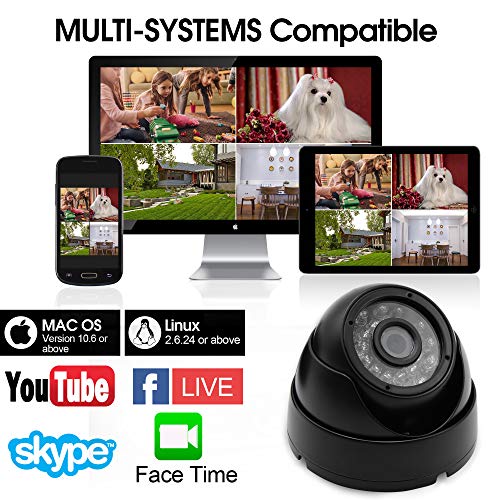 Dome Camera 1 Megapixel USB Webcam with CMOS OV9712 Image Sensor Waterproof Indoor Outdoor Web Camera,USB with Cameras with Microphone UVC for Use in Android Linux Windows Mac Raspberry Pi,Plug&Play
