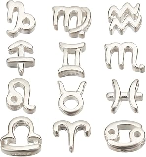 12 Sterling Silver Zodiac Constellation Beads for Jewelry Making