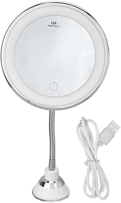 Double-Sided LED Makeup Mirror with Adjustable Brightness