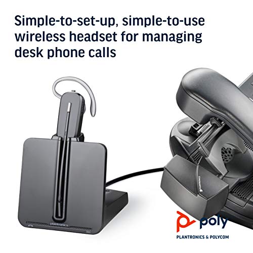 '- CS540 Wireless DECT Headset (Poly) - Single Ear (Mono) Convertible (3 wearing styles) - Connects to Desk Phone - Noise Canceling Microphone