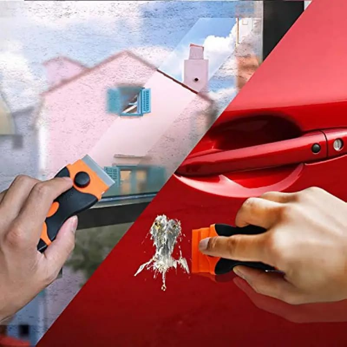 MODAIO-21pcs Razor Blade Scraper, Double Edge Razor Scraper Remover Tool With Razor Blades For Labels Stickers Decals Removal Auto Window Tint Vinyl Tool Application