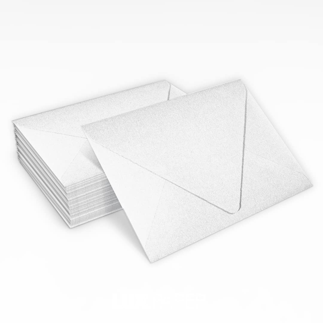 A2 Contour Flap Invitation Envelopes, Crystal Metallic, 50 Pack