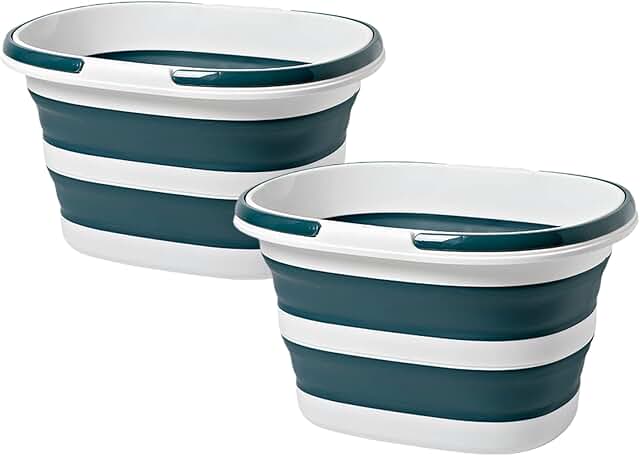16L Collapsible Water Buckets, 2-Pack, Lightweight and Portable